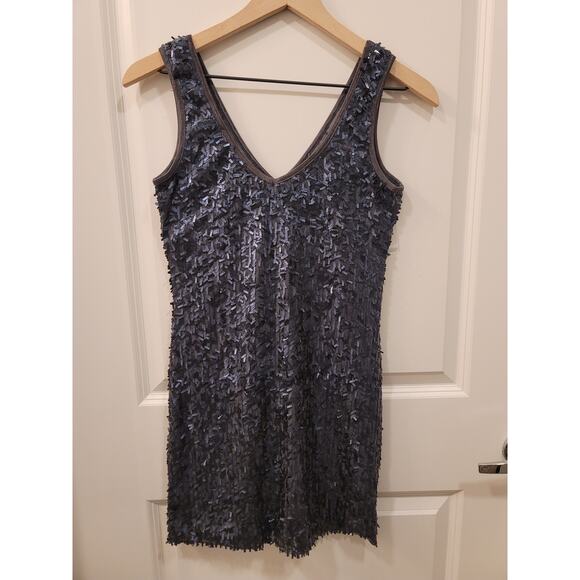 Blue Sequin Mini Dress - Picture 1 of 7